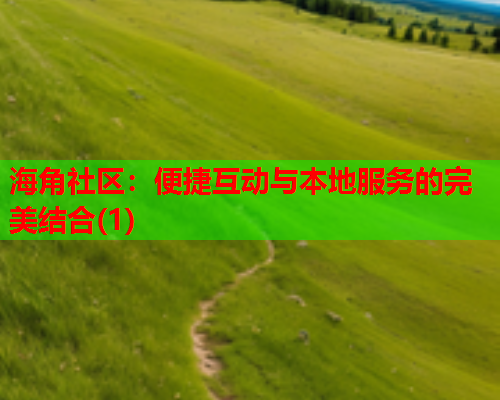 海角社区：便捷互动与本地服务的完美结合(1)